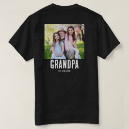 Grandpa Established Photo Grunge text T-Shirt