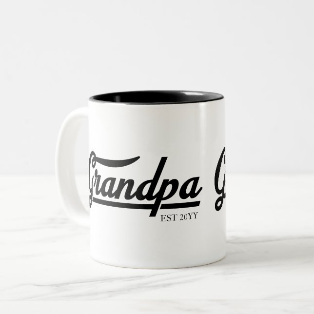 Grandpa-etablerat | Grandpa Gift Två-Tonad Mugg (Framsida vänster)