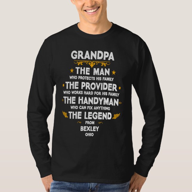Grandpa family Quote USA City Bexley Ohio T Shirt (Framsida)