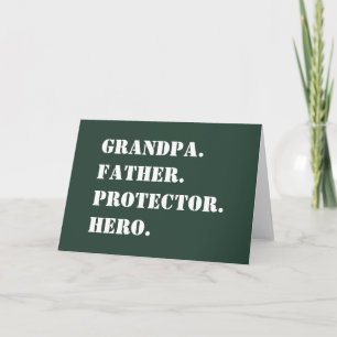Grandpa Far Protector Hero Text Fars dag Kort