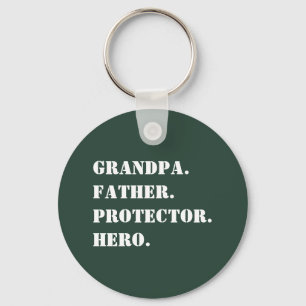 Grandpa Far Protector Hero Text Fars dag Nyckelring