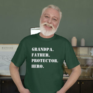 Grandpa Far Protector Hero Text Fars dag T Shirt