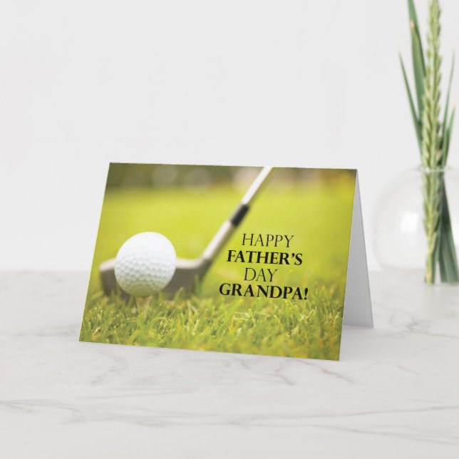 Grandpa, Fars dag Golf Boll i Grass Kort (Framsida)