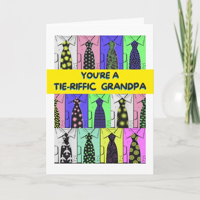 Grandpa Fars dag Tie-riffic Shirts and Ties Kort (Framsida)