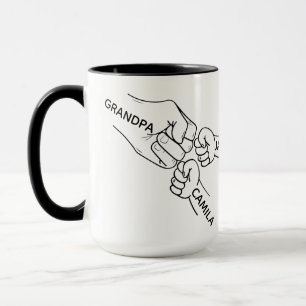 Grandpa Fist Bump Mugg, Grandpa Mugg With Namn, Gr