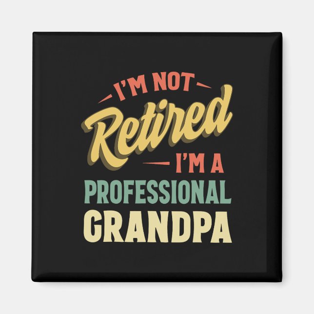 Grandpa För manar Funny Fars dag Retrött Grandpa Magnet (Framsidan)