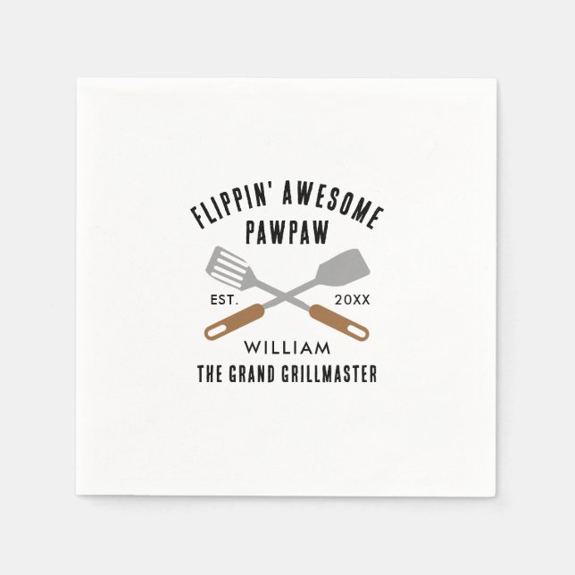 Grandpa Gag Flippin Fantastisk Pawpaw Anpassningsb Pappersservett (Framsidan)