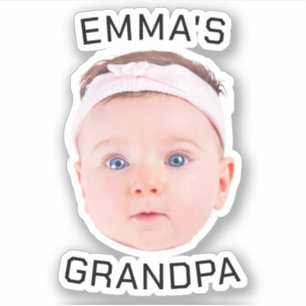 Grandpa Gift, Anpassningsbar Baby Ansikte, Photo G Klistermärken