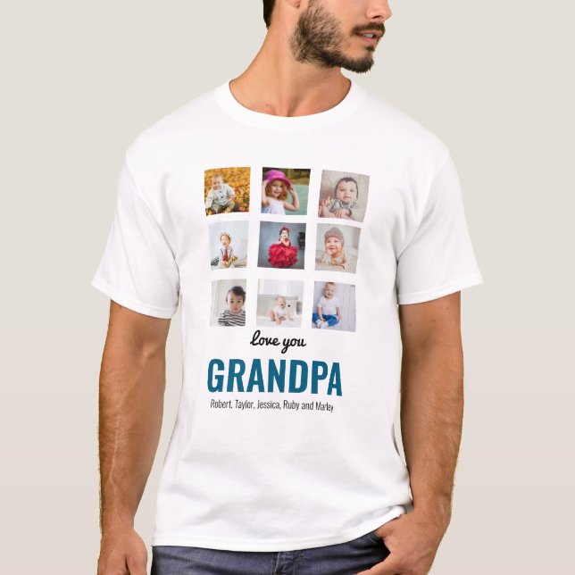 Grandpa Gift | Kärlek You Pappa Photo T-Shirt (Framsida)