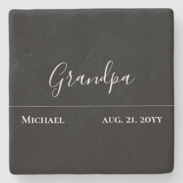 Grandpa Gift- Modern Jet Black Personlig Stenunderlägg