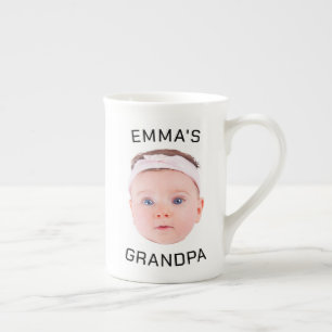 Grandpa Gift Mugg, Anpassningsbar Baby Ansikte, Ph Benporslin Mugg