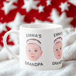 Grandpa Gift Mugg, Anpassningsbar Baby Ansikte, Ph Espressomugg