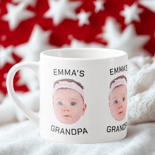 Grandpa Gift Mugg, Anpassningsbar Baby Ansikte, Ph Espressomugg