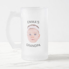Grandpa Gift Mugg, Anpassningsbar Baby Ansikte, Ph Frostat Ölglas