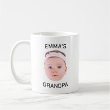 Grandpa Gift Mugg, Anpassningsbar Baby Ansikte, Ph