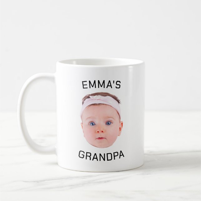 Grandpa Gift Mugg, Anpassningsbar Baby Ansikte, Ph Kaffemugg (Vänster)