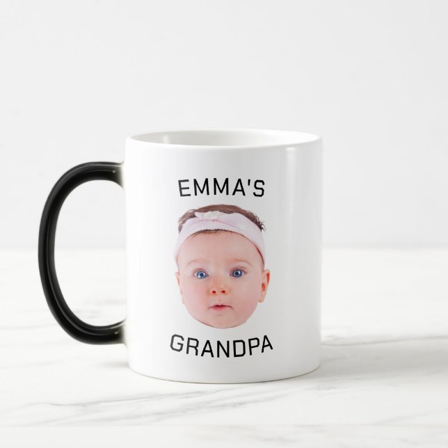 Grandpa Gift Mugg, Anpassningsbar Baby Ansikte, Ph Magisk Mugg (Vänster)
