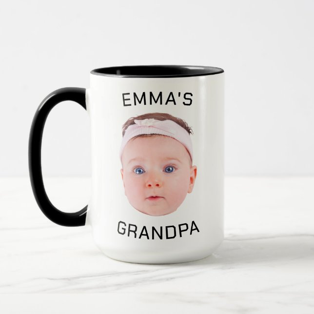 Grandpa Gift Mugg, Anpassningsbar Baby Ansikte, Ph Mugg (Vänster)
