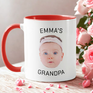 Grandpa Gift Mugg, Anpassningsbar Baby Ansikte, Ph Mugg
