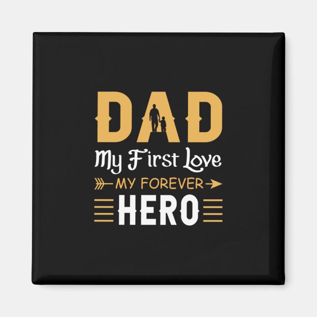 Grandpa Gift | Pappa My Forever Hero Magnet (Framsidan)