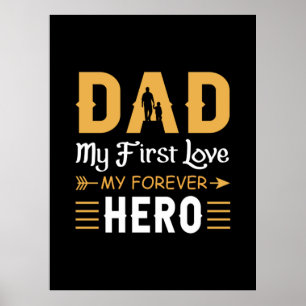 Grandpa Gift Pappa My Forever Hero Poster