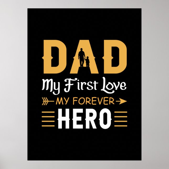 Grandpa Gift | Pappa My Forever Hero Poster (Framsidan)