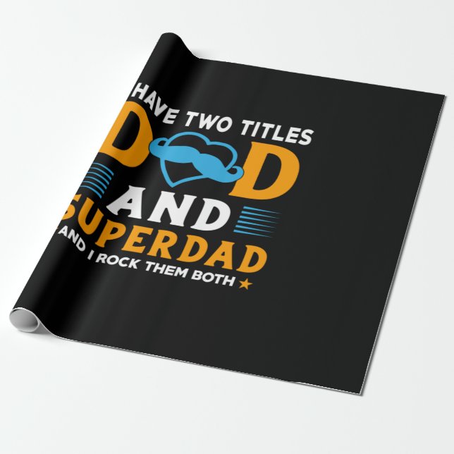 Grandpa Gift | Pappa och Toppen Pappa Presentpapper (Utrullad)