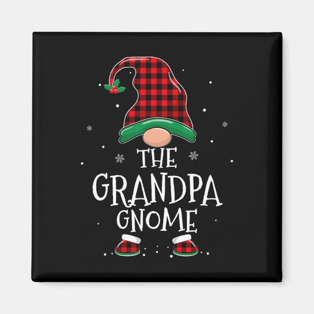 Grandpa Gnome Julafton Family Matching-jul Magnet (Framsidan)