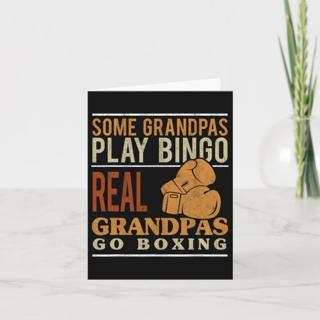 Grandpa Go Boxing Kickboxer Kickboxing Grandfather Kort (Framsida)