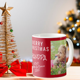 Grandpa God jul Red Photo Kaffemugg