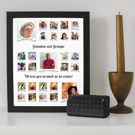 Grandpa Grandma Family Photo Collage Fototryck