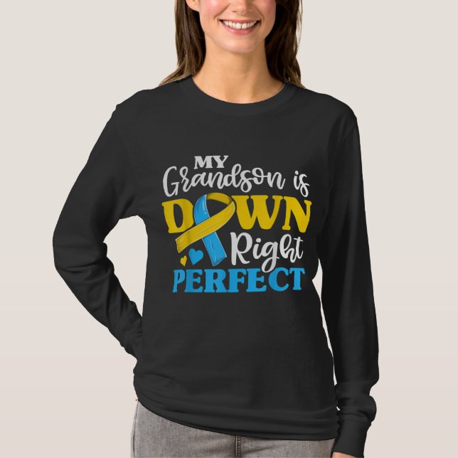Grandpa Grandma från Down Syndrome Grandson Trisom T Shirt (Framsida)