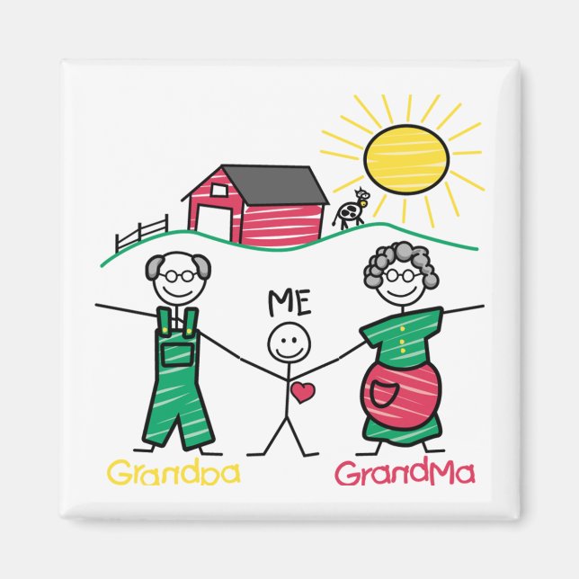 Grandpa Grandma & Me Magnet (Framsidan)