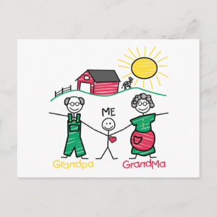 Grandpa Grandma & Me Vykort