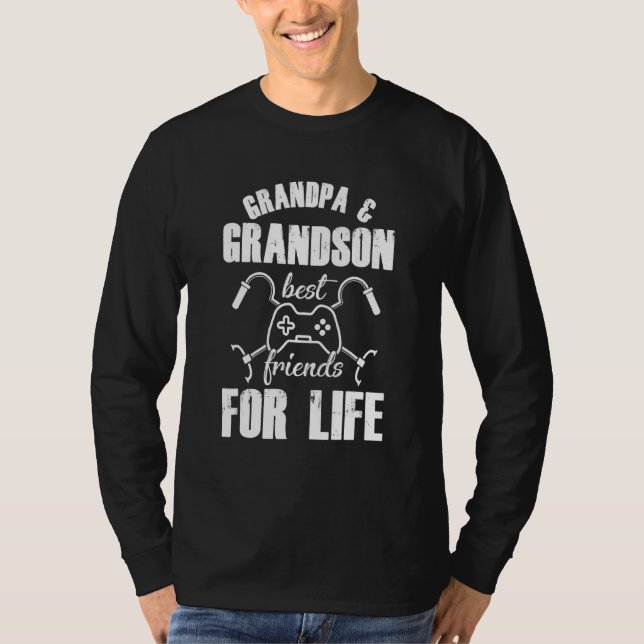 Grandpa Grandson Granddad Gamer Gaming Console Com T Shirt (Framsida)