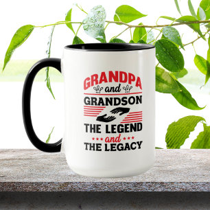 Grandpa Grandson Legacy add add text Mugg
