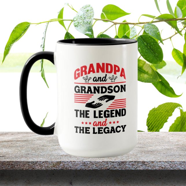 Grandpa Grandson Legacy add add text Mugg (Skapare uppladdad)