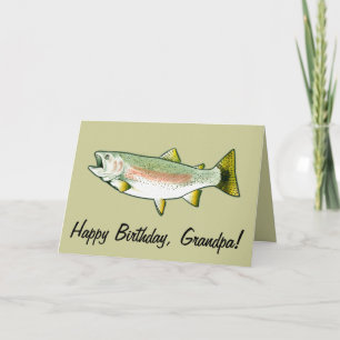Grandpa Grattis på födelsedagen: Rainbow Trout Kort