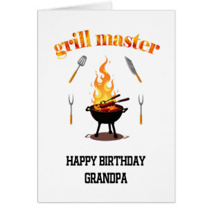 Grandpa Grill Master Birthday Hälsningskort