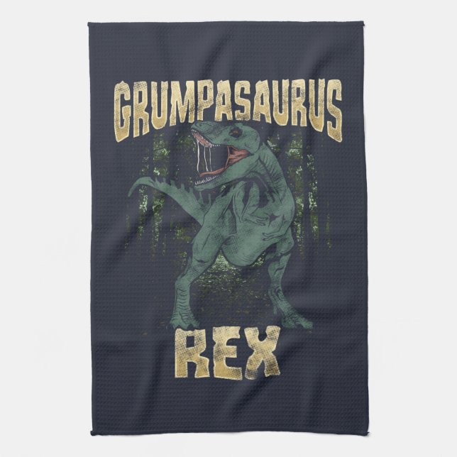 Grandpa Grumpasaurus Rex Dinosaur T Rex Kökshandduk (Vertikal)