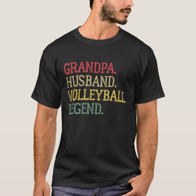 Grandpa Husband Volleyball Legend Volleyball Grand T Shirt (Framsida)
