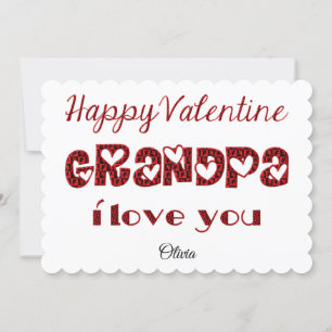 Grandpa I Kärlek You Cute Cupid Typography Valenti Julkort