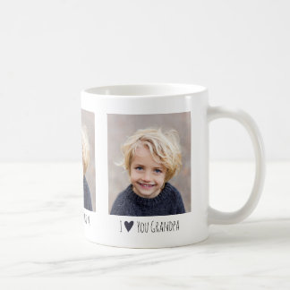Grandpa I love You 3 Photo Elegant Simple Kaffemugg
