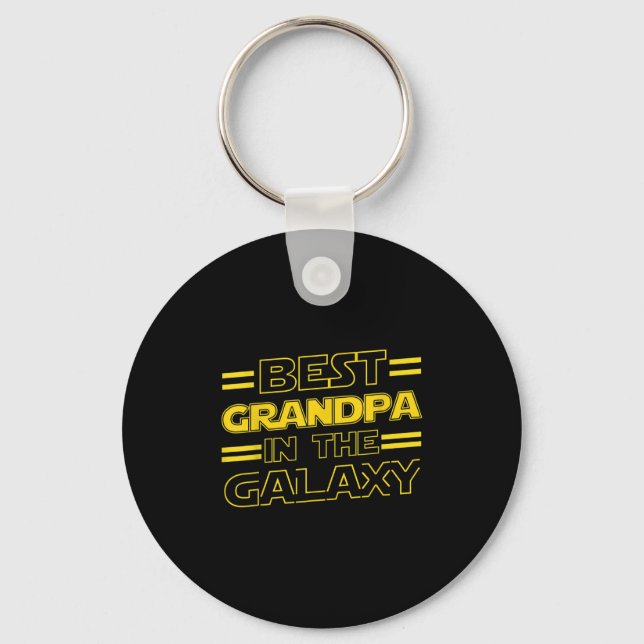 Grandpa In The Galaxy Funny Fathers Day Gift For M Nyckelring (Framsida)