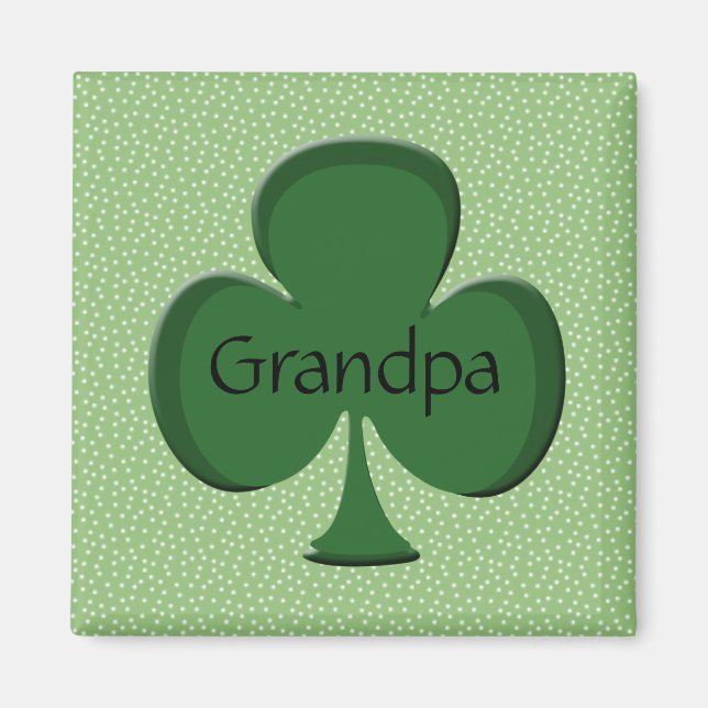 Grandpa Irish Shamrock Magnet (Framsidan)
