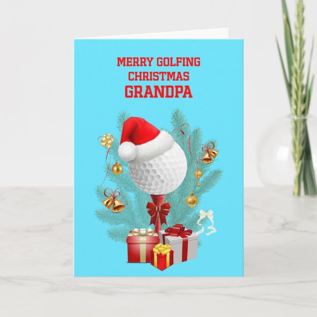 Grandpa jul Golfball Helgkort (Framsida)
