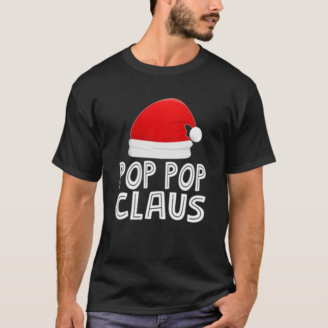 Grandpa jul Pajamas Jultomten POP POP Clau T Shirt (Framsida)