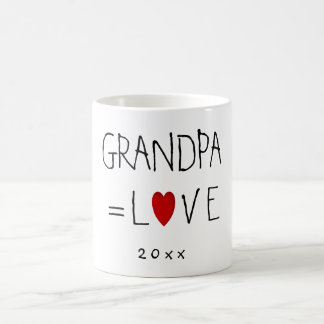 GRANDPA=KÄRLEK (eller Namn) Fars dag Gift Muggar