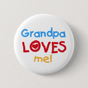 Grandpa Kärlek Me Tshirts och presenter Knapp
