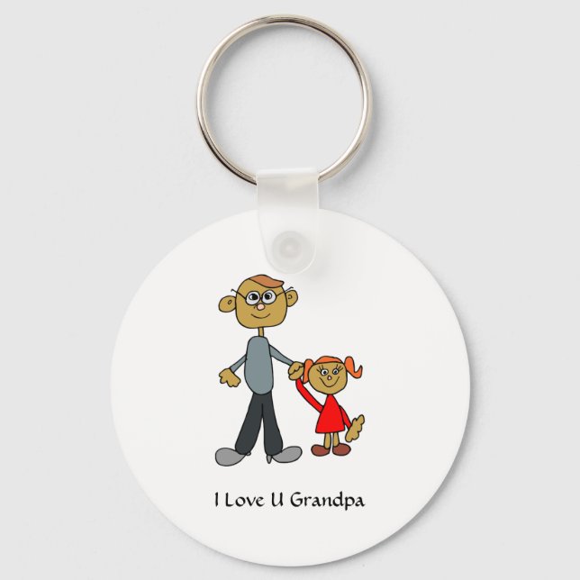 Grandpa_keychain ART(Personalize) Nyckelring (Framsida)